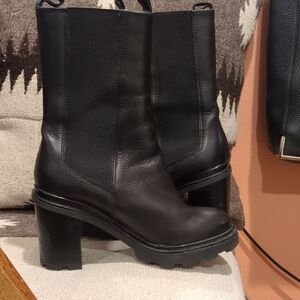 Annabella Leather Lug Sole Pull on Boot